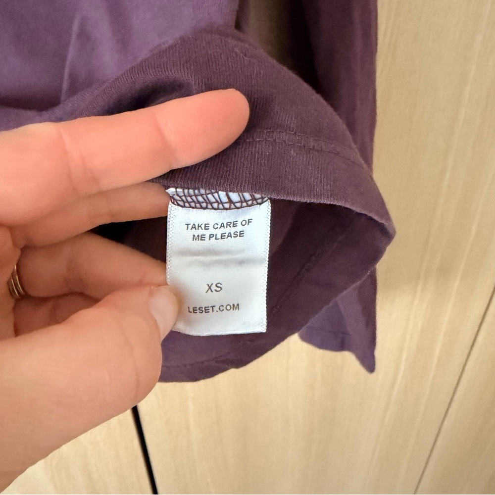 LESET Purple Long Sleeve Top Womens XS - Picture 3 of 5